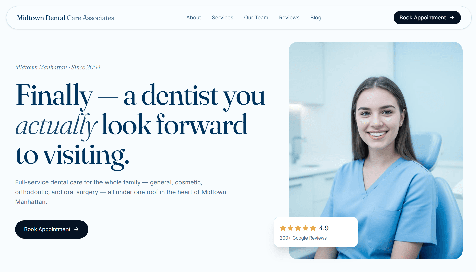 Midtown Dental Care website demonstration